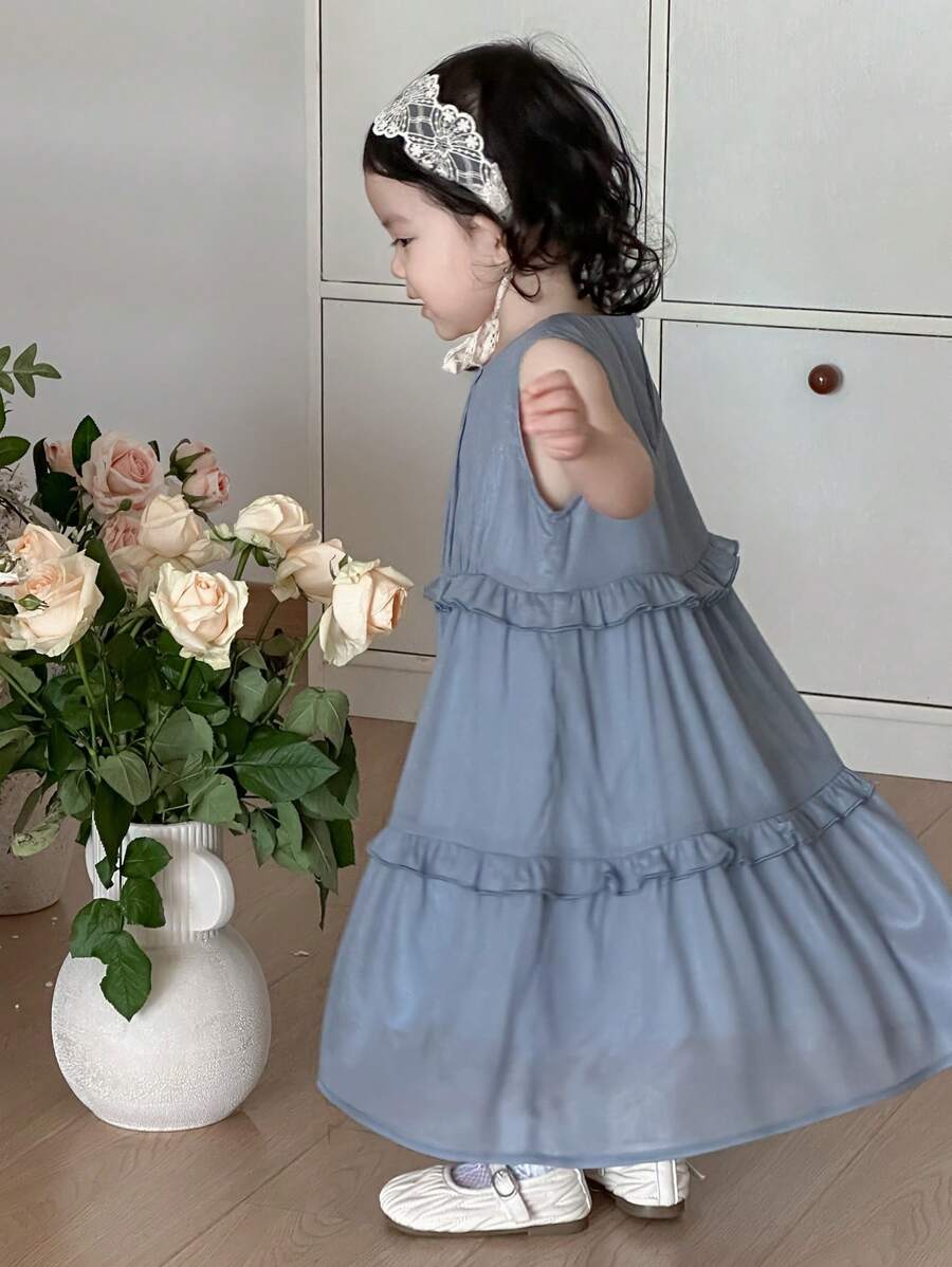 DAZY Robe d'été ample sans manches à col rond pour bébés/tout-petits filles