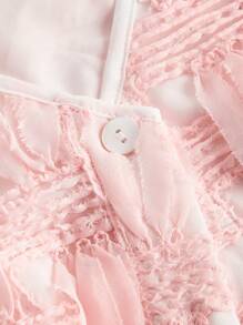 SHEIN MOD Blusa bohemia con flecos de gasa de talla grande, regalo del Día de la Madre, 4 de julio, Día de la Madre, primavera y verano, cumpleaños para mujeres - Rosa - Ver 3