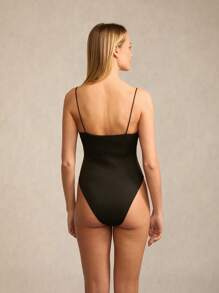 SHEIN BASICS 3pcs Solid Color Slim Fit Knitted Bodysuit For Women - Multicolor - View 4