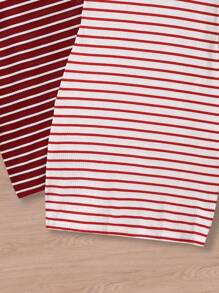 SHEIN Gestreiftes ärmelloses Kleid in Große Größen für Mädchen, Mehrfachpackung