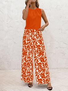 SHEIN Clasi Women Two Pieces Outfits For Daily Wear - Orange - View 5