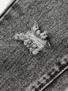 Baby Girl Casual Distressed Washed Denim Jeans - Light Grey - View 5