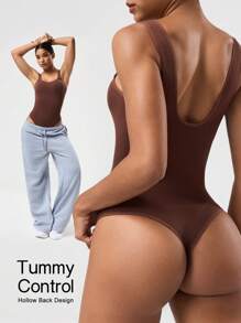 Seamluxe SHEIN Sport Women Solid Color Casual Romper Jumpsuit, Sports Activewear