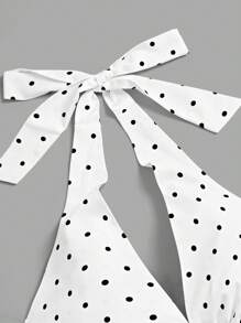 Sweetra 女士欧美风白色波点细肩带吊带背心，春夏