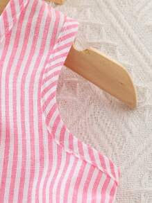 Baby Girls' Woven Striped Sleeveless Top And Fashion Pants Set, Summer