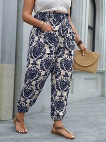 SHEIN Clasi Plus Size Loose Casual Pants, Suitable For Summer - Navy Blue - View 6