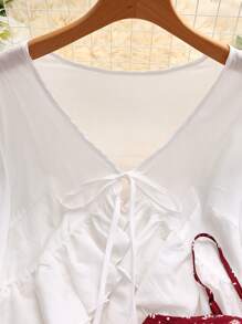 Flirla Đầm không tay họa tiết hoa nhỏ nhắn cỡ lớn dành cho nữ kèm áo khoác, bộ 2 món - Nhiều màu - Xem 3