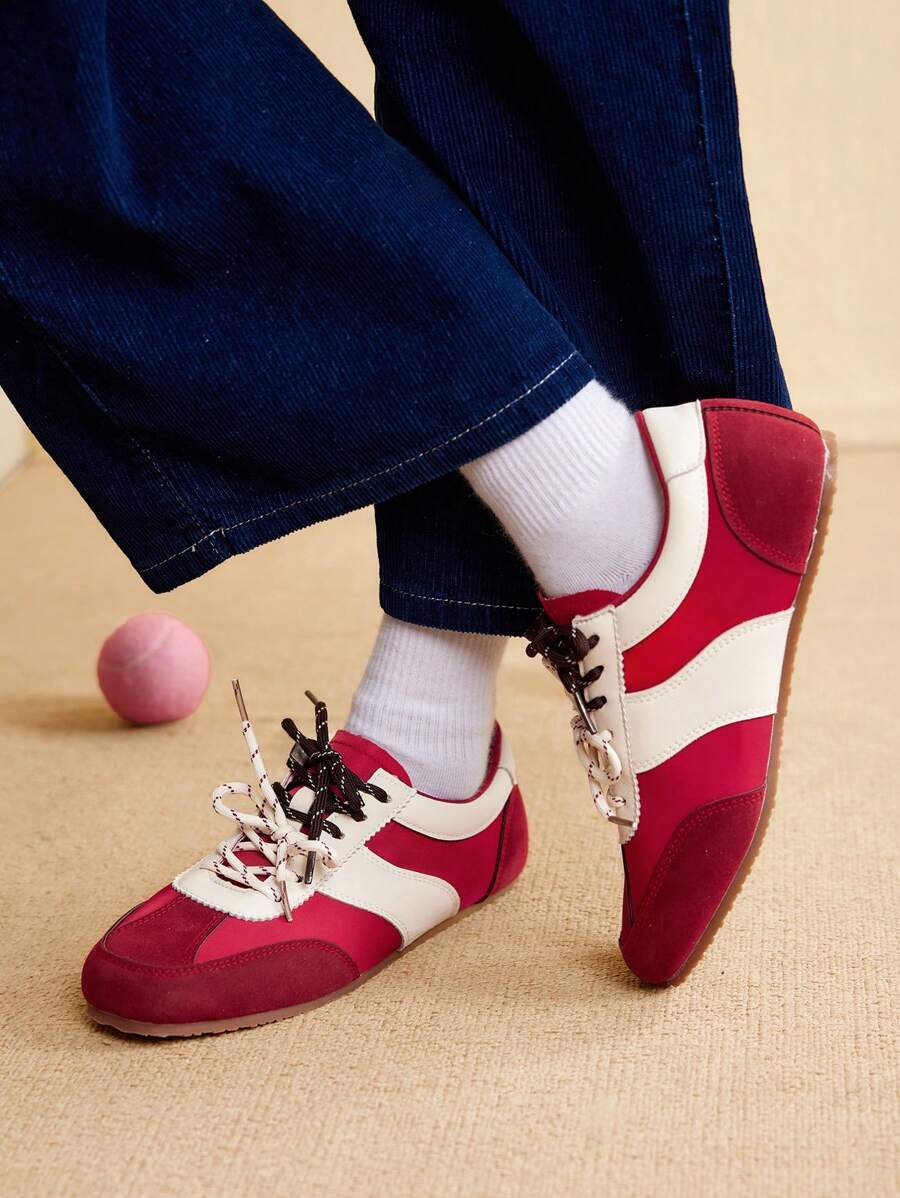 CUCCOO EASI Women Casual Sports Shoes, White Thick-Soled Sneakers, Flat Sports Shoes