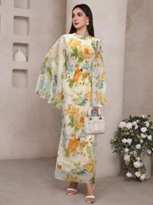Veilorie Women's Extra Long Dress, Fashionable For Summer - Olive Green - View 5