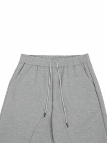 Manfinity CasualCool Manfinity Homme Men's Gray Sweatpants, Street Patchwork Design Wide Leg Casual Jogger Pants