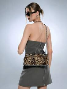 SHECARRY 时尚豹纹单肩包，简约休闲日常