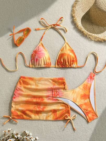 Soleia Women's Floral Resort Beach Vacation Multi-Piece Outfit Set, Fashionable For Summer