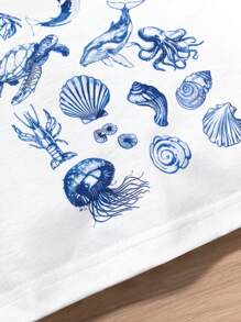 SHEIN Girls' Valentine's Party Evening Glamour Cherry Red & White Contrast Round Neck Short Sleeve Fitted Cropped T-Shirt - Multicolor - View 3