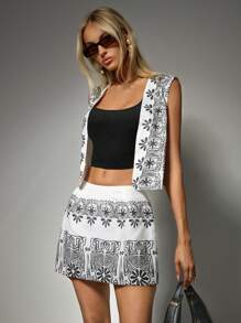 SHEIN Forever 21 Spring Summer Romantic Spring Break Bachelorette Concert Graduation Women's Skirt - Multicolor - View 4