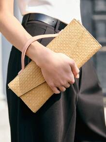 SHECARRY Bolso cruzado casual de moda con correa de cuentas cuadrada para uso diario de mujeres - Rosa - Ver 7