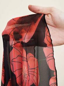 JIAN LASALA Vestido de tirantes elegante con estampado floral y diseño calado para invitada de boda, para mujer - Rojo y negro - Ver 10