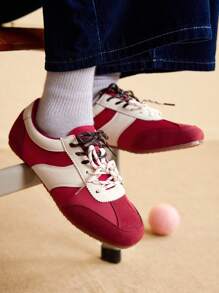 CUCCOO EASI Women Casual Sports Shoes, White Thick-Soled Sneakers, Flat Sports Shoes