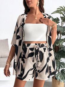 SHEIN Maternity Two Pieces Suits - Apricot - View 3