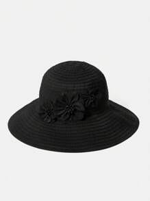 MOTF PREMIUM 黑色仿花渔夫帽