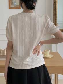 DAZY Women Summer Round Neck Elegant Commute Versatile Loose Top Casual Short Sleeve T-Shirt