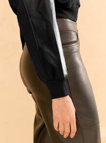 SHE(IN) BRASIL 拉链落肩短款大衣 - 黑色 - 查看 5