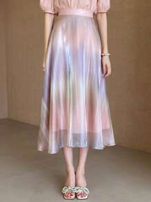 DAZY Ombre Color A-Line Long Elegant Women Summer Skirt