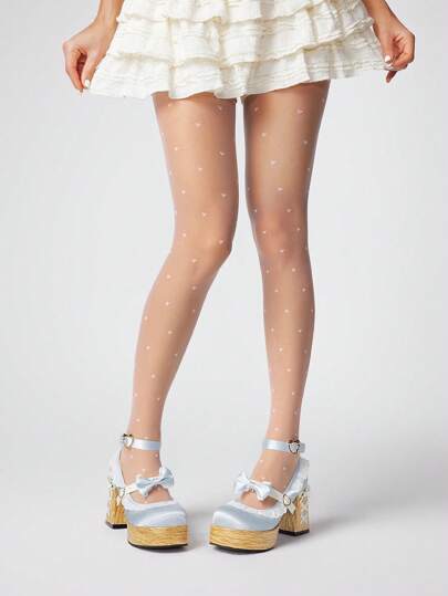 Kawaii Women's Blue High Heel Shoes, Y2K Sweet Bow Punk Gothic Lolita Strap Buckle Mary Jane JK Uniform Pumps