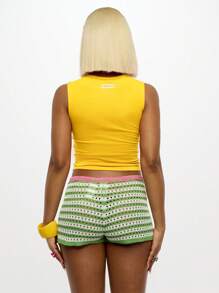 SUMWON WOMEN Summer Festival Tank Top Jersey Sleeveless Crop Top Printed Statement Graphics Fashion Streetwear Y2K Party