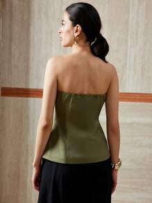 Gloray Canottiera tubolare intrecciata da donna con occhielli e vita strizzata, versatile per l'ufficio