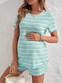 SHEIN Maternity Two Pieces Suits - Green - View 3