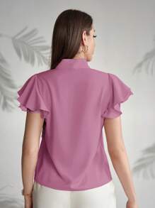 Modelyn Women's Plain Color Shirt, Fashionable For Summer Purple - Pink - View 2