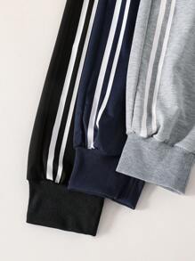 Set da 3 pantaloni jogger sportivi a righe per ragazzi adolescenti, adatti per abbigliamento sportivo e casual