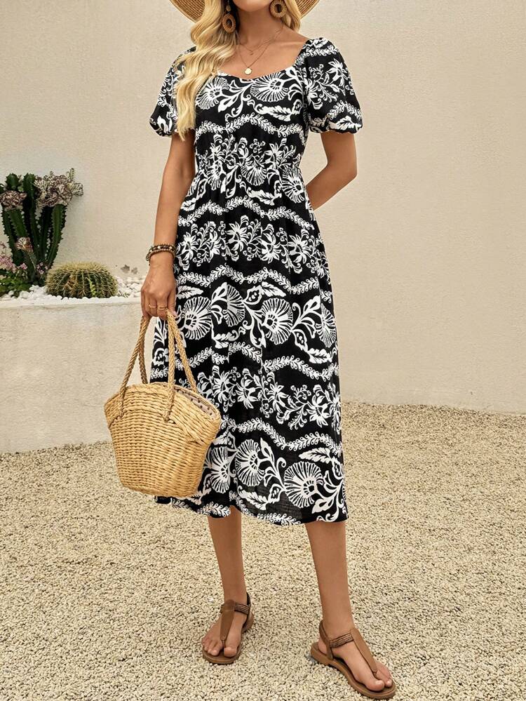 Damen Midi Kleid Sommer Outfits für Damen Sommerkleider für Damen Boho Festival Outfits für Damen Urlaubskleid Land Konzert Outfit Boho Damenbekleidung Lässig Kleider für Frau
