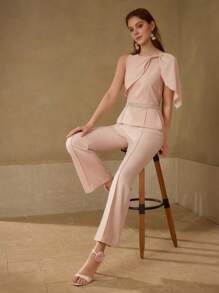 MOTF PREMIUM TWIST PINTUCK JUMPSUIT - Orange - View 6