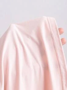 Sweetra Women's Pink Knitted Long Dress With Scarf