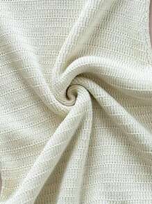 Soleia Women's Resort Moss Green Halter Backless Front Metal Buckle Decor Hollow Out Ruffle Mini Dress - Beige - View 7