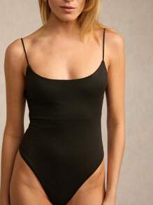 SHEIN BASICS 3pcs Solid Color Slim Fit Knitted Bodysuit For Women - Multicolor - View 5