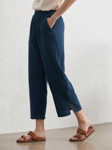 EMERY ROSE Pantaloni lunghi di colore unito alla moda da donna, adatti per l'estate