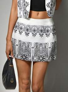SHEIN Forever 21 Spring Summer Romantic Spring Break Bachelorette Concert Graduation Women's Skirt - Multicolor - View 1