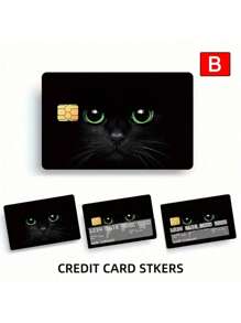 4 Pieces Ultra Thin Cat Themed Card Protector - Waterproof, Scratch And Slip Resistant Pvc Sticker For Credit And Key Cards Back To School - Multicolor - View 7