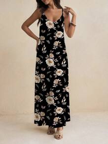 Glamance Anis Illustration Women Plus Size Sleeveless Long Dress, Fashionable For Summer Business Casual Woman Office Outfits For Women Hawaii Outfits Women