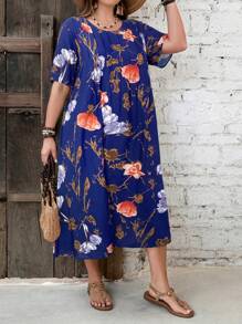 EMERY ROSE Vestido de verano con bolsillo para talla grande, de moda para usar en verano