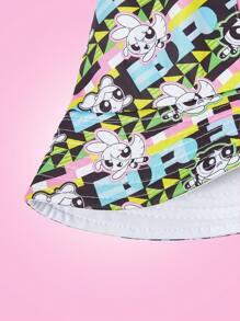 THE POWERPUFF GIRLS X SHEIN Mũ xô in họa tiết Blossom, Bubbles, Buttercup, Thời trang đường phố - trắng - Xem 5