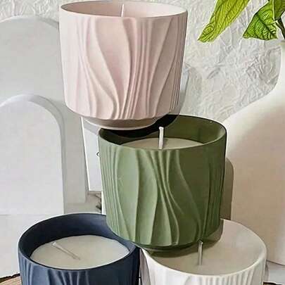 1 件 DIY 石膏混凝土香薰蜡烛杯硅胶模具，用于石膏储存和镜面抛光创意装饰