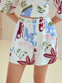 MOTF STUDIO CONTRAST GUIPURE LACE SHORTS - Multicolor - View 6
