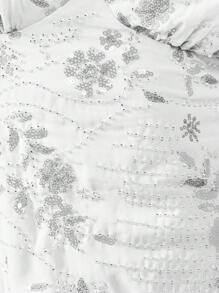 MISSGUIDED Beaded Embellished Top Lace-Up Back Summer Festival Party Club Dance Special Occasion Adjustable Straps - White - View 5