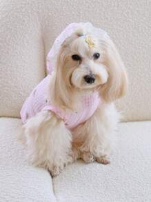 PETSIN 1 Stück ärmelloses Haustier Hoodie Weste, Bären Muster, luftig, weich und hautfreundlich, geeignet für Katzen & Hunde in allen Jahreszeiten und als Hauskleidung - Pink - Übersicht 4