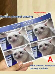 4 Pieces Ultra Thin Cat Themed Card Protector - Waterproof, Scratch And Slip Resistant Pvc Sticker For Credit And Key Cards Back To School - Multicolor - View 5