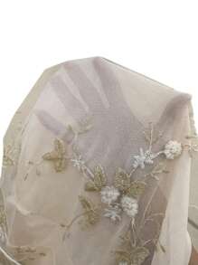 Siren Gaze Canotta donna a doppio strato con ricamo floreale color crema, minimalista e alla moda, adatta per l'estate. Elegante top donna tinta unita. Casual business. Top canotta a doppio strato ricamato. Nuova canotta estiva da donna con paillettes ricamate. Outfit da rave, festival, vacanze in isola, feste. Giallo burro. - Albicocca - Visualizzare 8