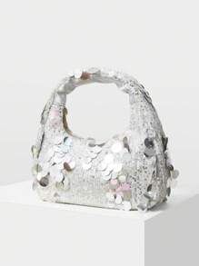 MOTF PREMIUM Borsa a mano con chiusura lampo e paillettes per donna
